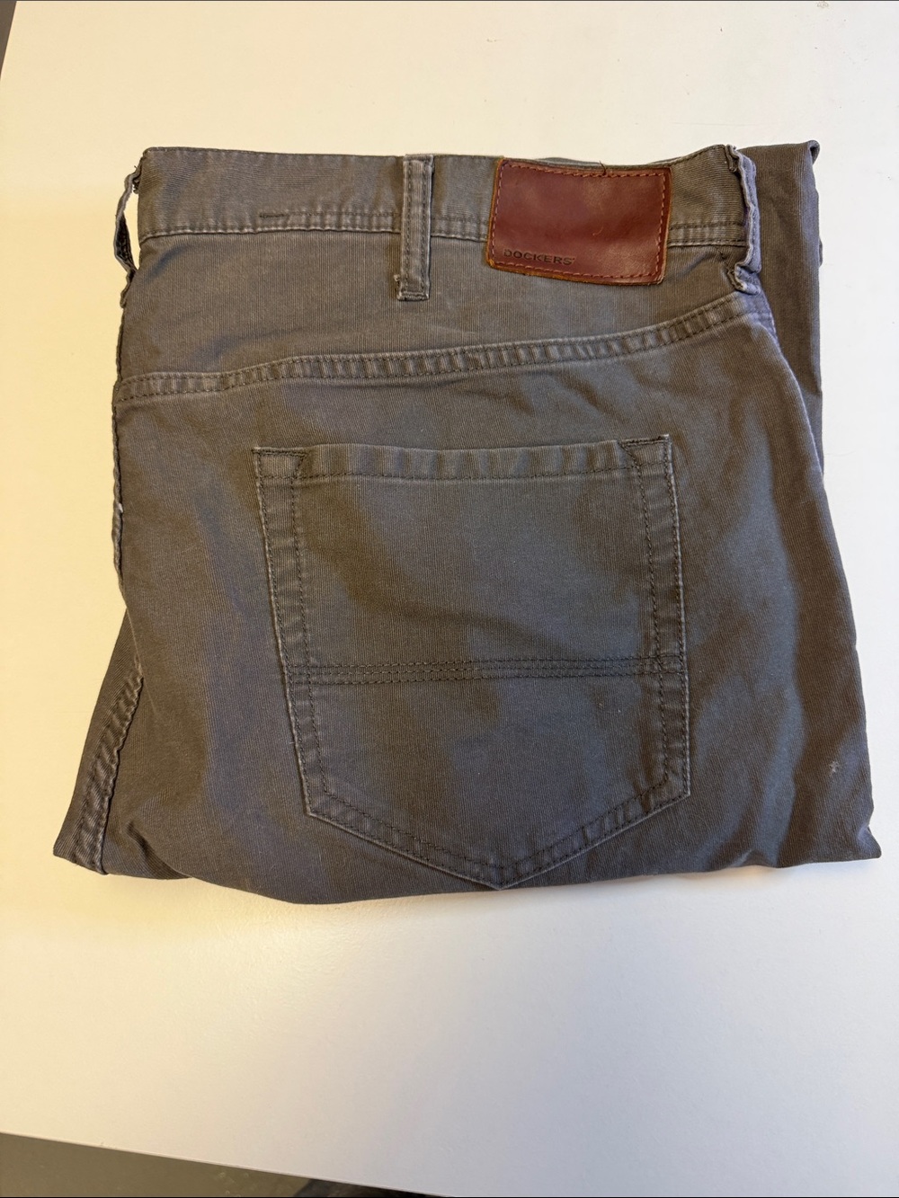 Dockers Gray Pants with Brown Leather Patch